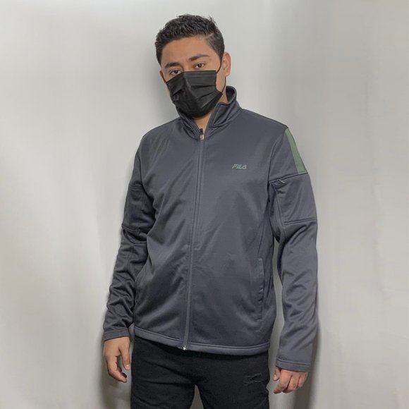 Men's Fila GrayOlive Full Zip Track Jacket